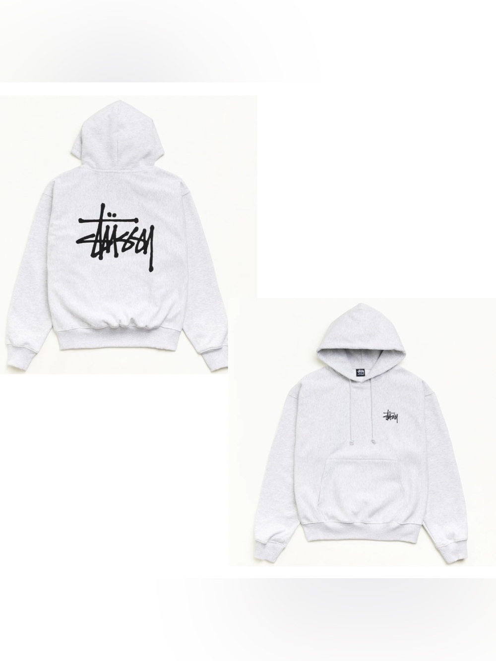 Stussy Men’s basic Stussy hoodie in ash Gray Hoodie • Small